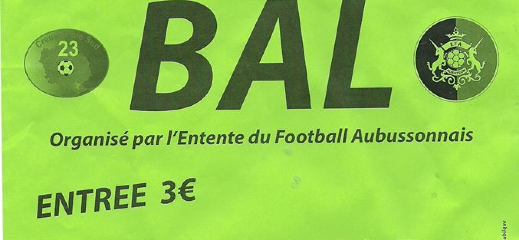 Bal à Saint-Alpinien organisé par l’Entente du Football Aubussonnais