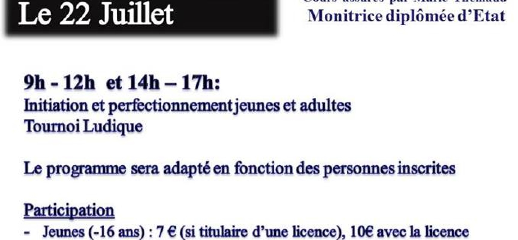 Stage de Tennis – Vallière