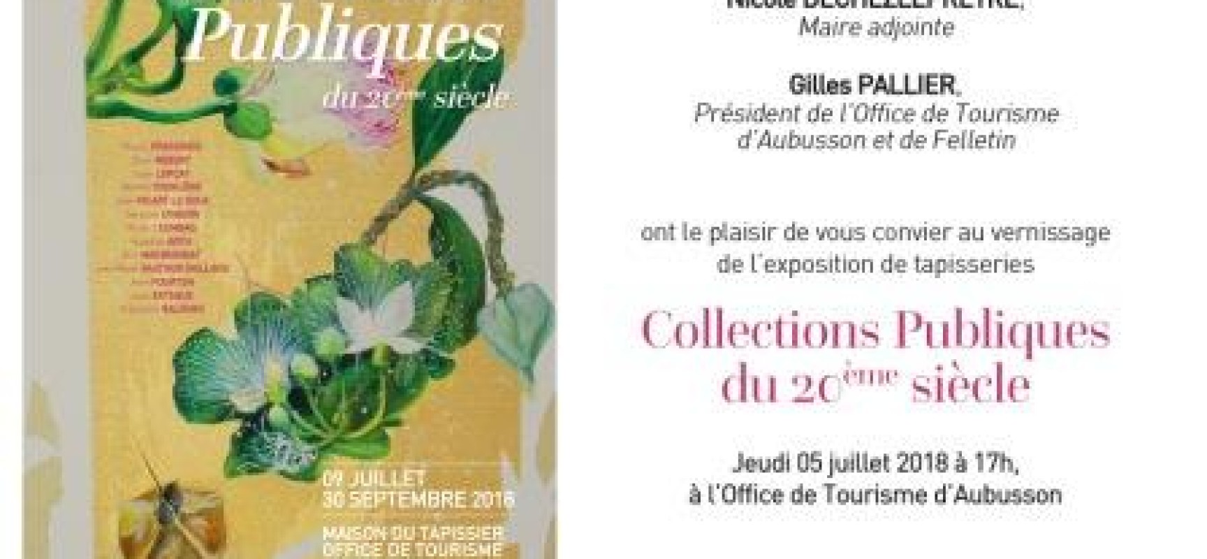 Vernissage exposition « Collections publiques du 20ème siècle » JEUDI 5 JUILLET à 17h #Aubusson