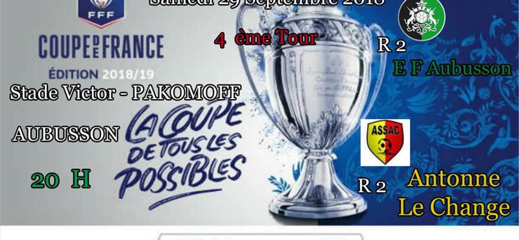 Coupe de France 4ème tour – R2 – #Foot #Aubusson