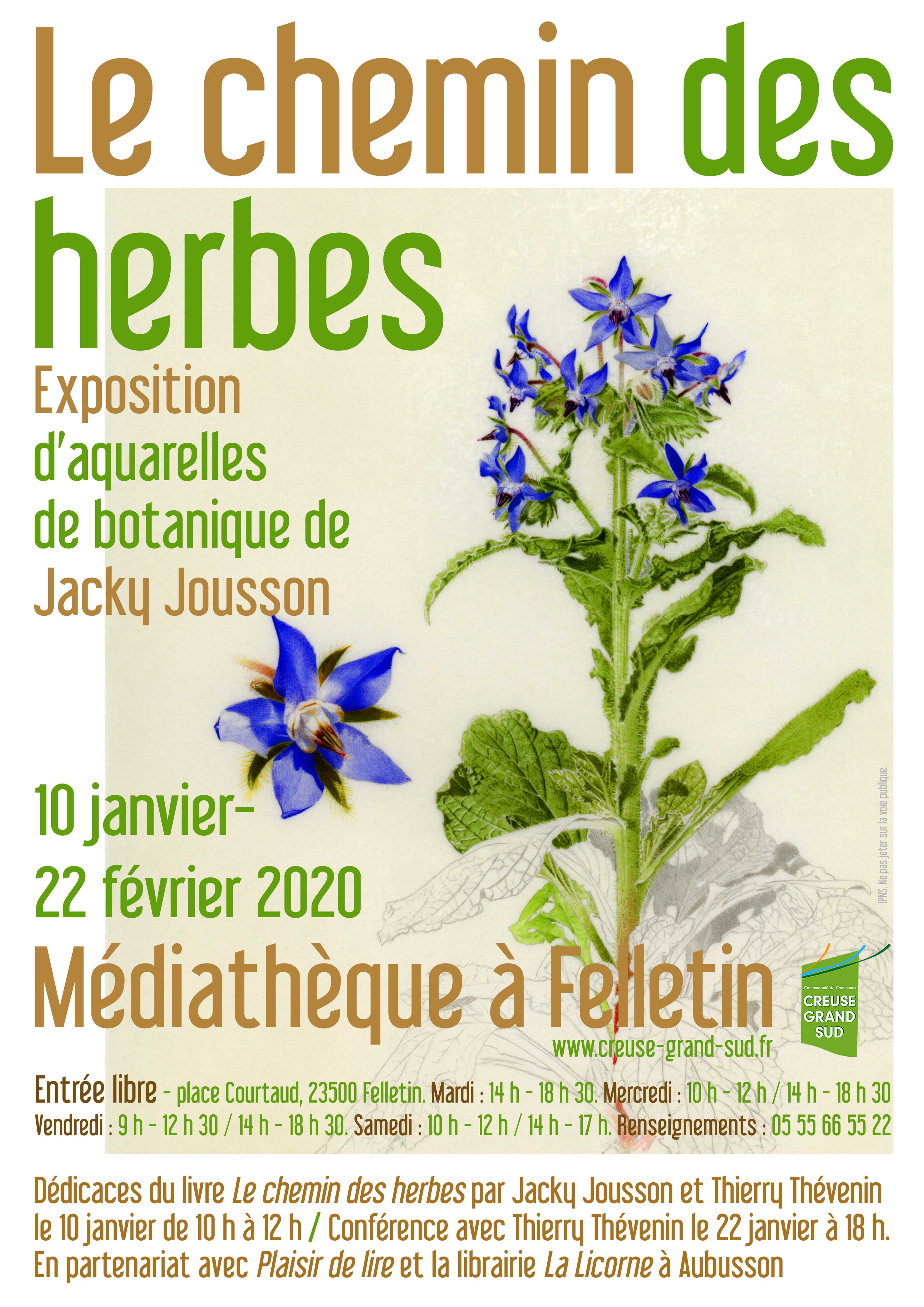 EXPOSITION – Le Chemin des herbes #Felletin du 10 janvier au 22