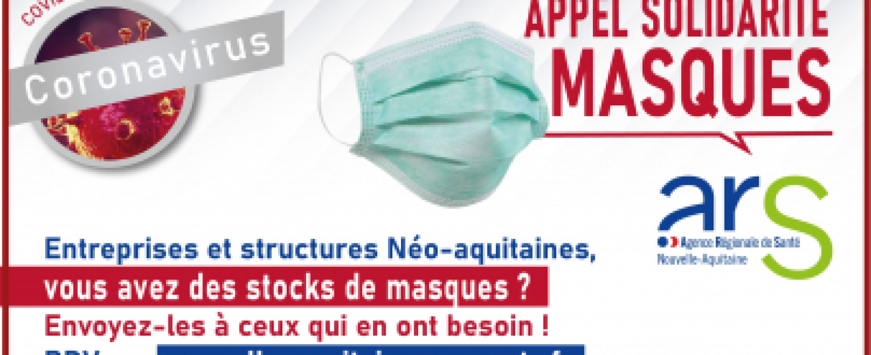 L’ARS lance un appel de solidarité auprès des entreprises pour collecter des stocks de masques chirurgicaux