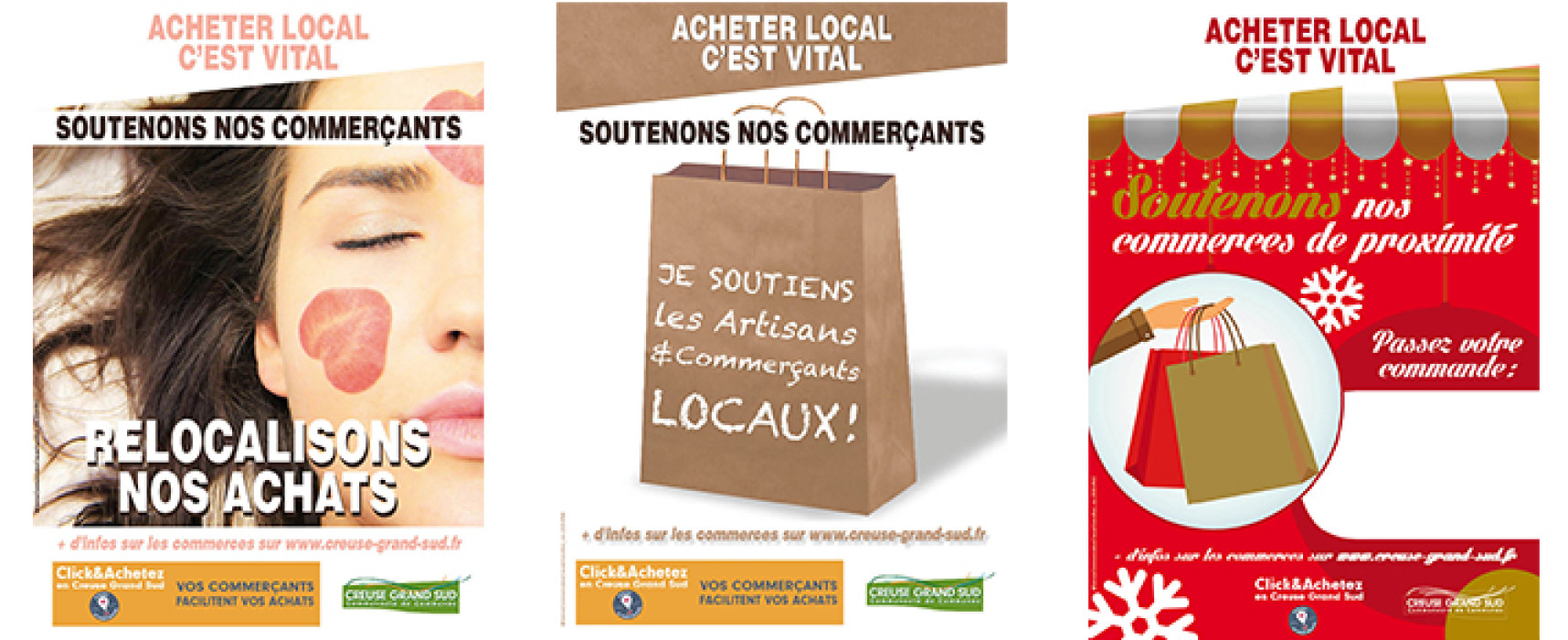 [Covid19] Creuse Grand Sud : une campagne d’affichage en soutien au commerce local – Décembre 2020