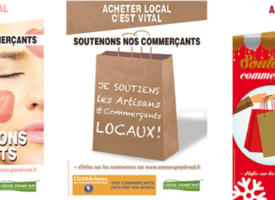 [Covid19] Creuse Grand Sud : une campagne d’affichage en soutien au commerce local – Décembre 2020