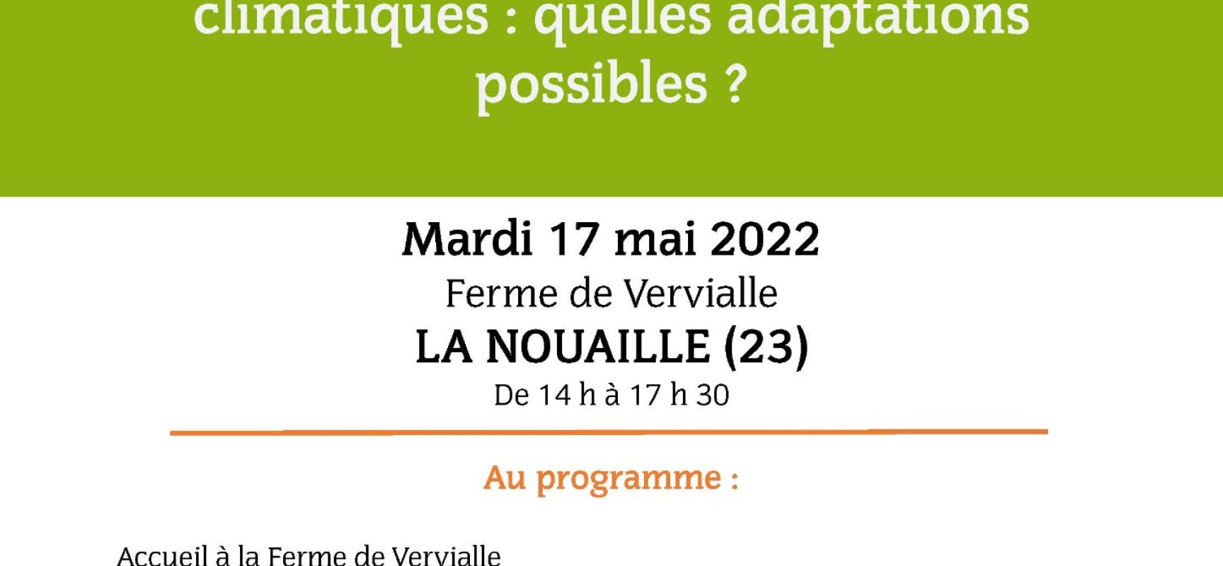 [AdearLimousin] Rencontre, visite de ferme « Ressource en eau (…) » – La-Nouaille – 17 mai 2022