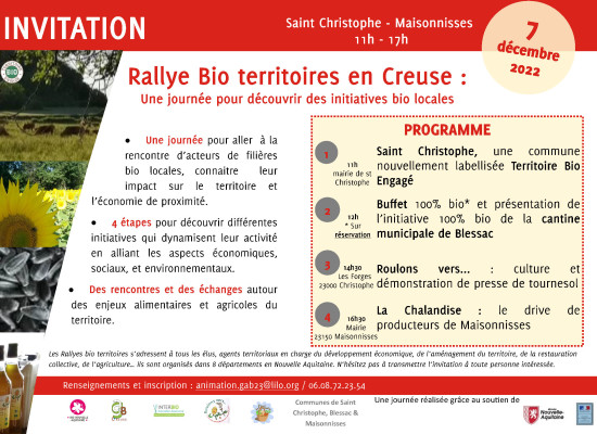 Rallye Bio Territoires en Creuse : 1 journée pour découvrir des initiatives bio locales