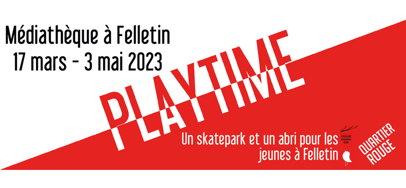 [Médiathèque] Exposition – PlayTime, un skatepark et un abri pour les jeunes à Felletin – Felletin – du 17 mars au 3 mai 2023