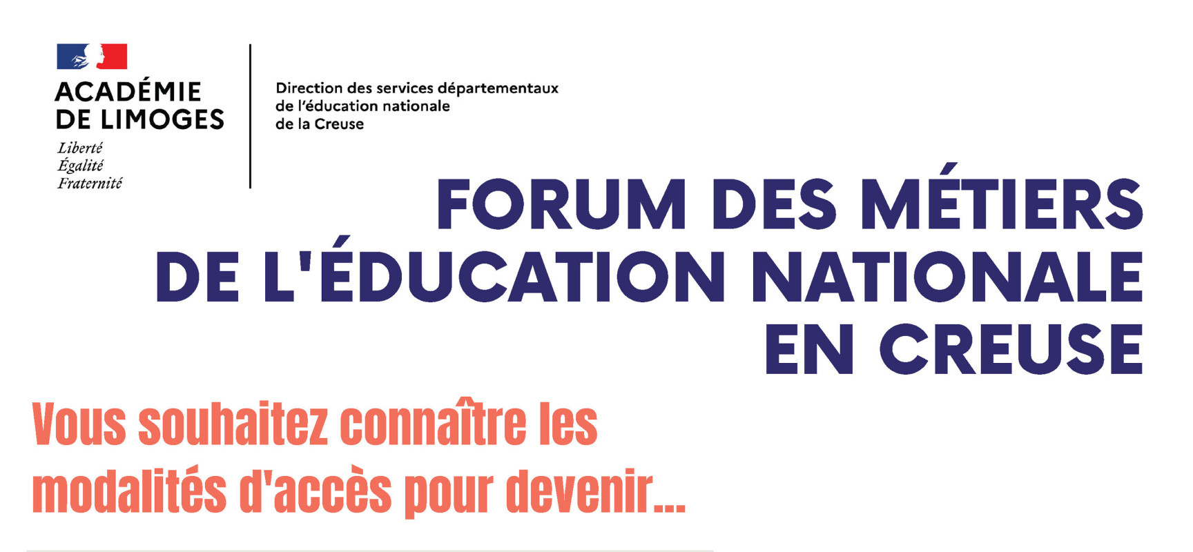Forum des métiers de l’éducation nationale en Creuse – Jeudi 1er juin 2023 – Guéret