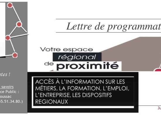 Programme de l’Espace Régional d’Information de proximité Est Creuse – Aubusson – Juillet, août et septembre 2023