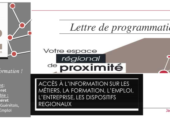 Programme de l’Espace Régional d’Information de proximité Est Creuse – Aubusson – Janvier, février et mars 2024