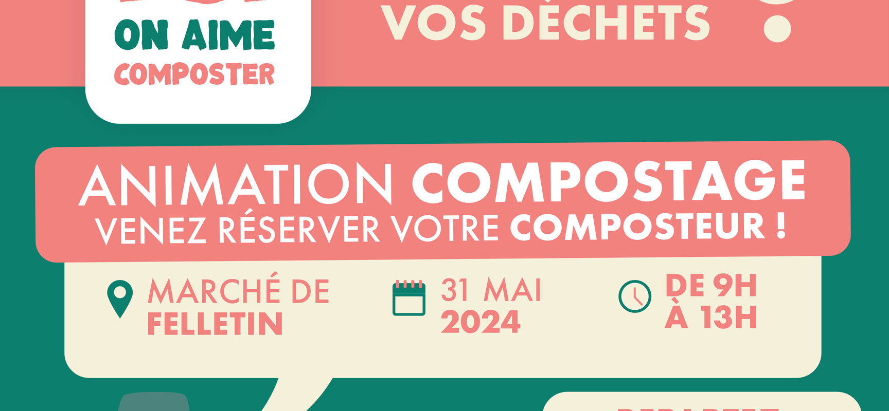 [Plan Local de Prévention des déchets Ménagers et Assimilés] Animation sur le compostage au marché de Felletin – vendredi 31 mai 2024
