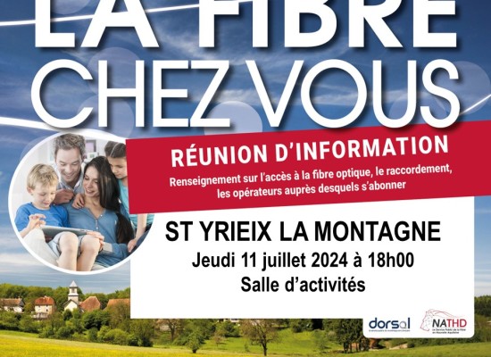 [NATHD] [Dorsal] La Fibre & Vous – RÉUNION PUBLIQUE – Jeudi 11 juillet 2024 #SaintYrieixLaMontagne
