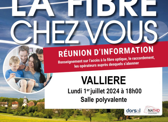 [NATHD] [Dorsal] La Fibre & Vous – RÉUNION PUBLIQUE – Lundi 1er juillet 2024 #Vallière