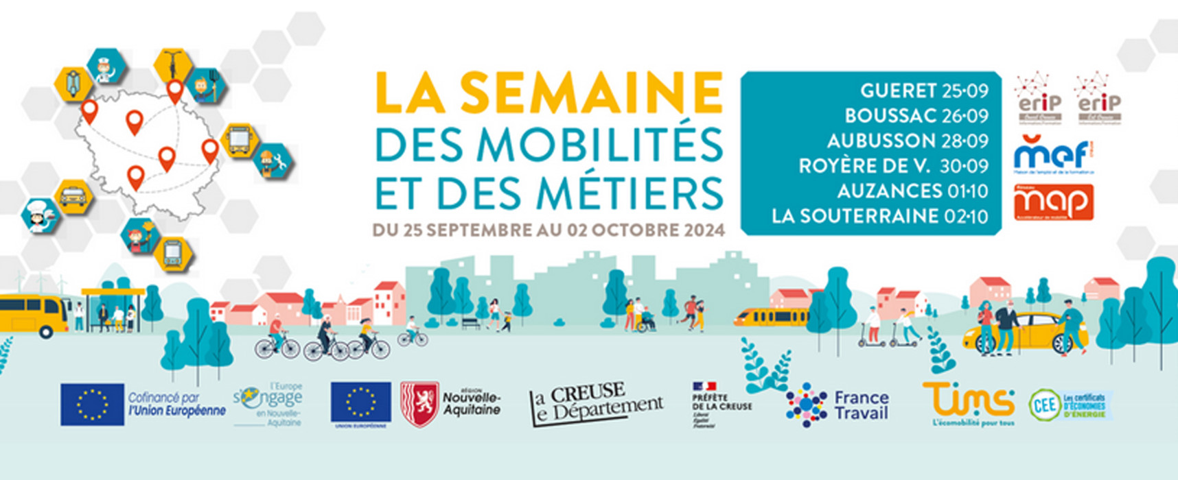 ERIPCreuse, la semaine des mobilités et des métiers revient du 25 septembre au 2 octobre 2024 en Creuse