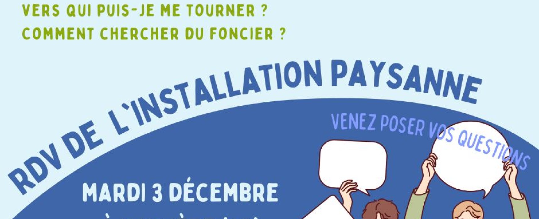 [Installation agricole] Prochain RDV de l’installation paysanne le mardi 3 décembre 2024 #Vallière