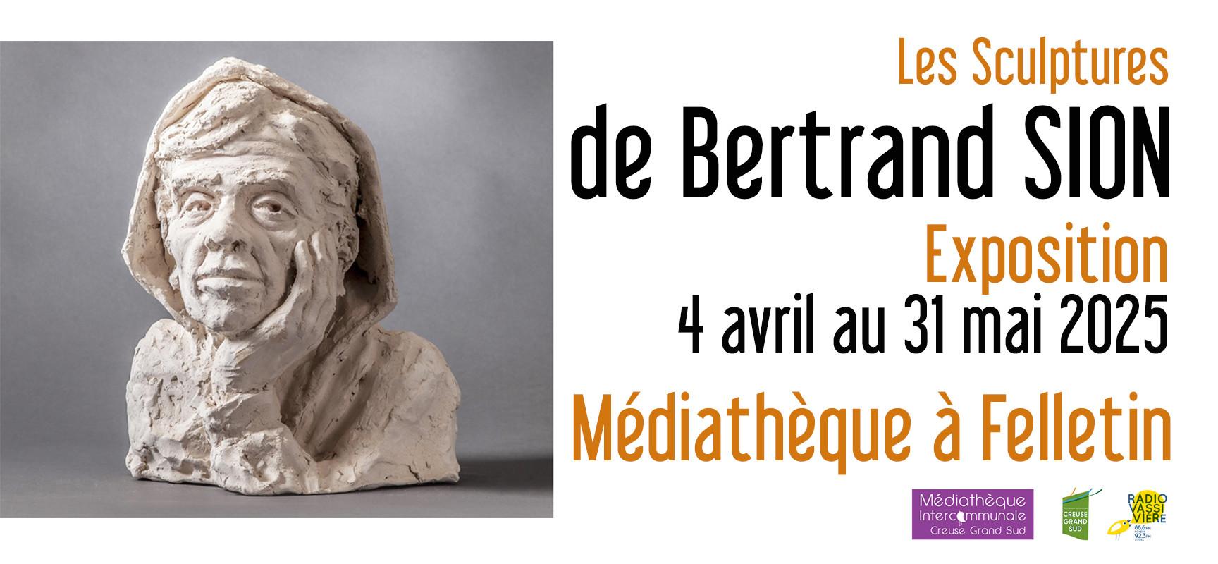[Médiathèque] Exposition « Les sculptures de Bertrand SION » – du 4 avril au 31 mai 2025 #Felletin