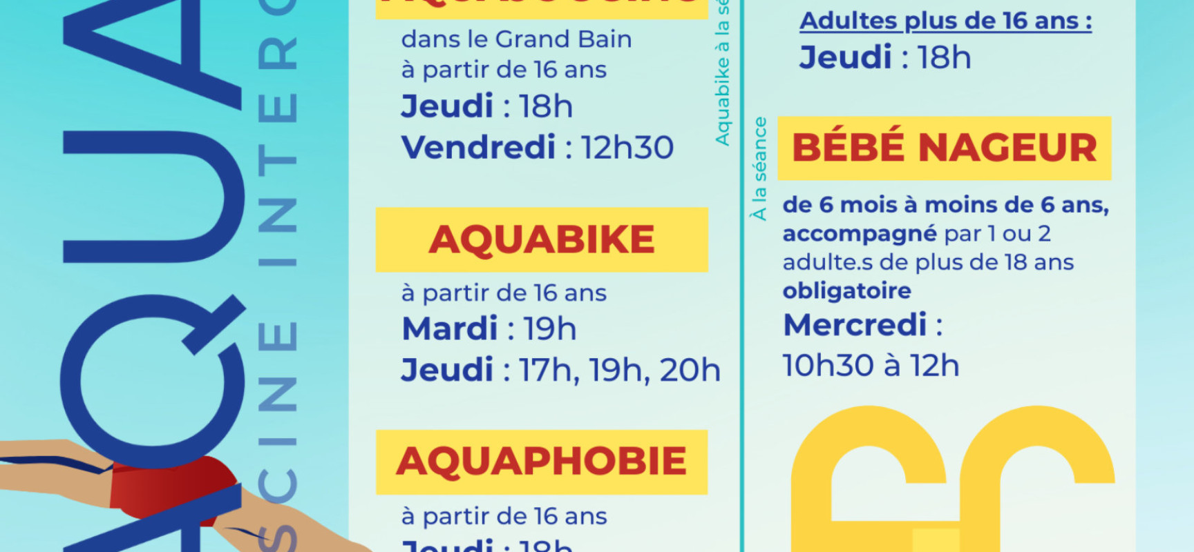 [Piscine Aquasud] Les activités 2025-2026