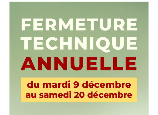 [AQUASUD] Fermeture technique annuelle anticipée