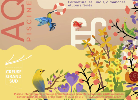 [Piscine AQUASUD] Horaires et activités pendant les vacances de Printemps