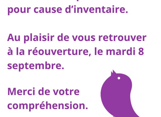 [MÉDIATHÈQUES FELLETIN/AUBUSSON] Fermeture du 1er au 5 septembre pour inventaire